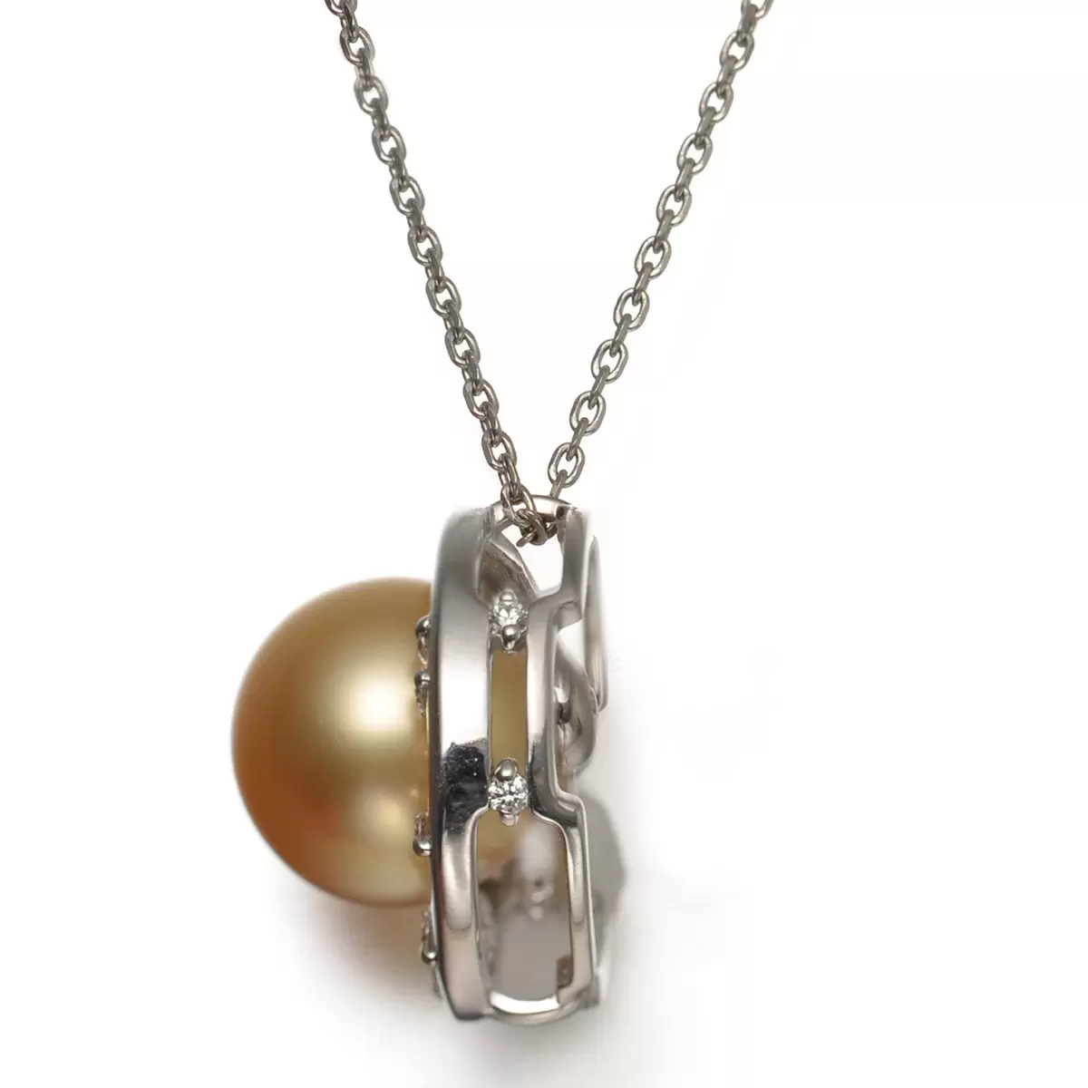 Tokyo Pearl 0.24克拉 18K白K金 10公釐 - 11公釐 Akoya南海珍珠鑽石項鍊