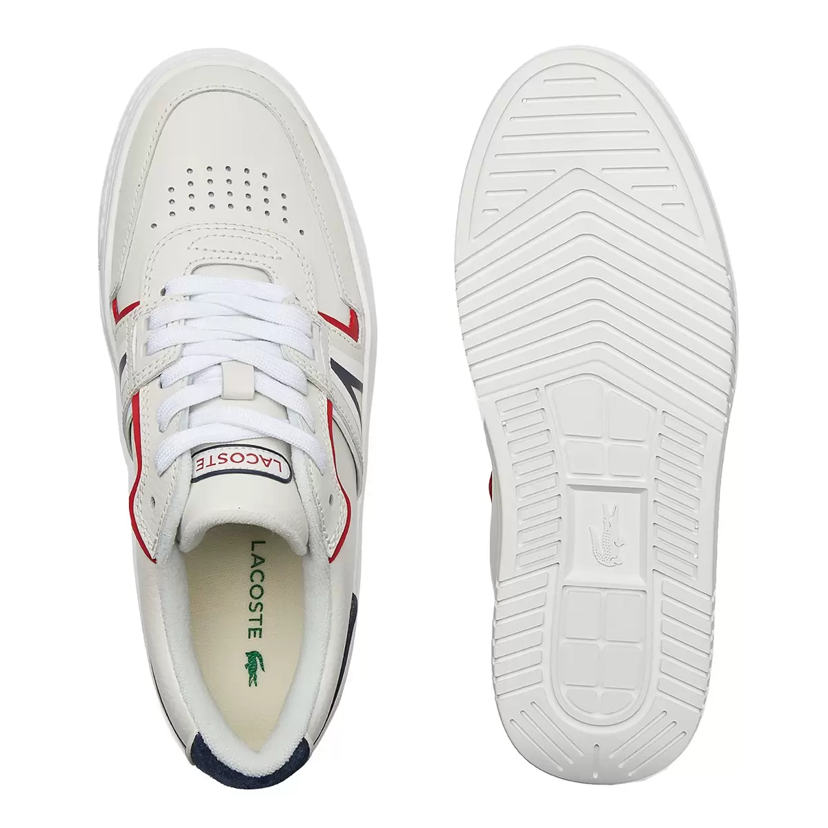 Lacoste 女皮革運動鞋 白紅藍 UK 5.5