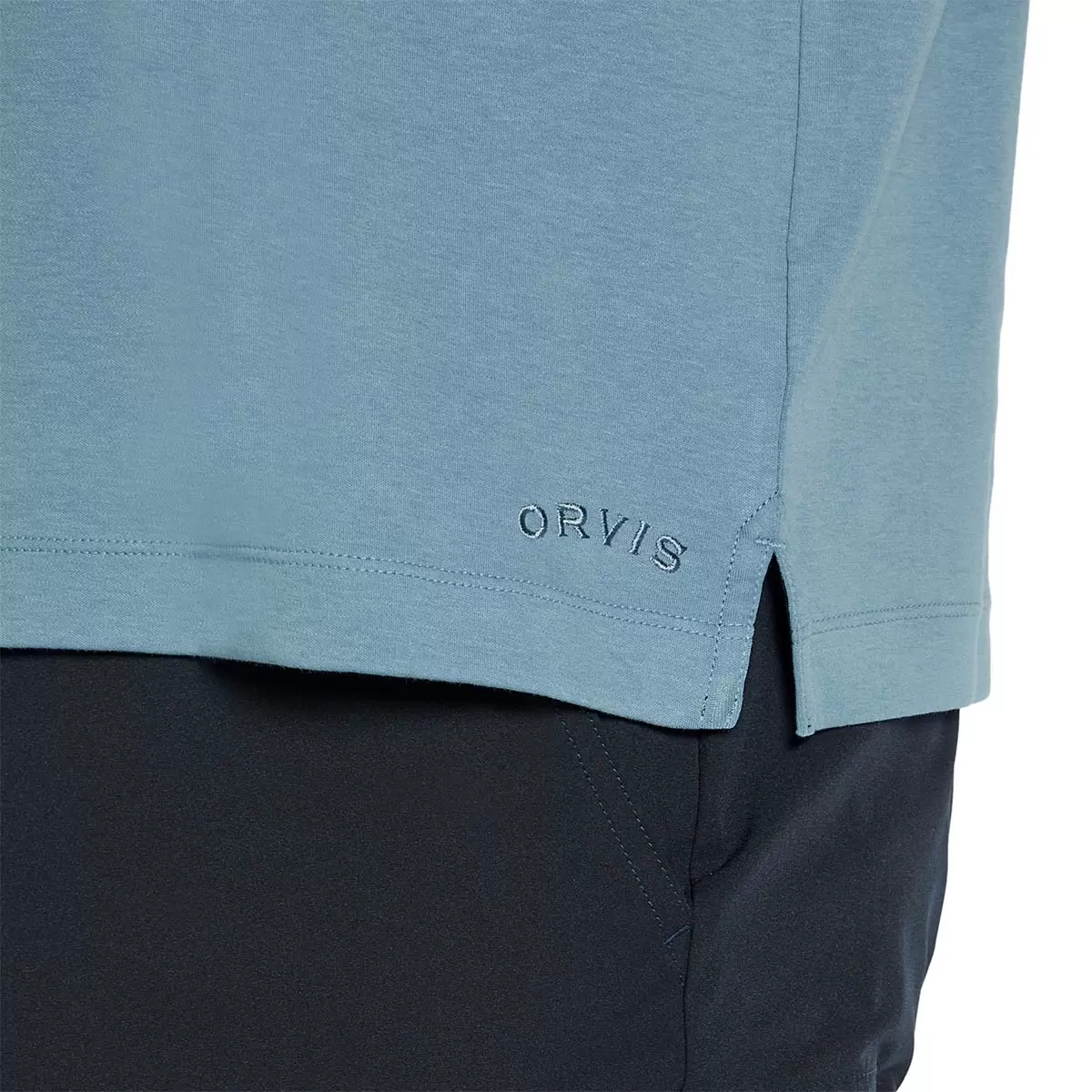 Orvis 男短袖雙面布上衣 藍 S