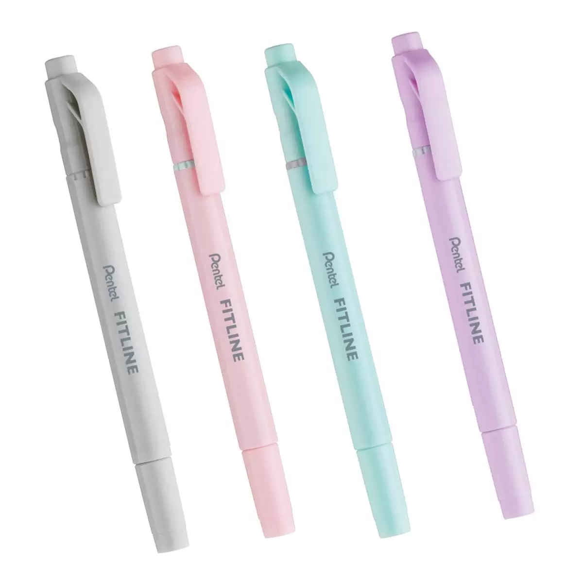 Pentel Fitline 雙頭螢光筆 20入裝 粉彩灰 + 粉彩粉紅 + 粉彩天藍 + 粉彩紫