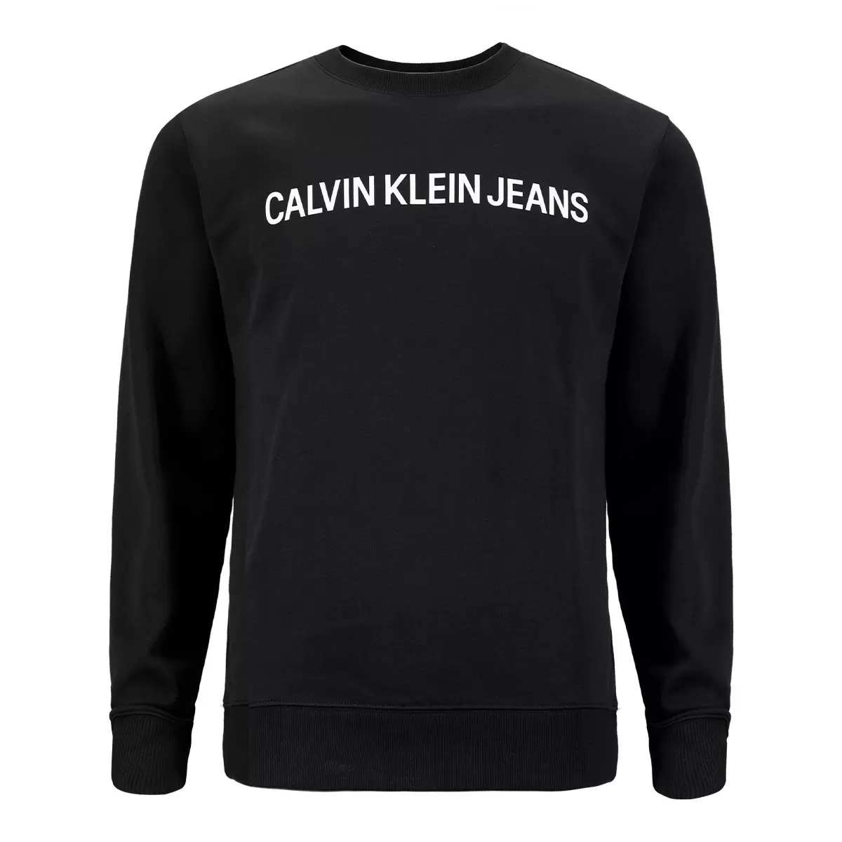 Calvin Klein 男圓領長袖上衣 黑色 XL
