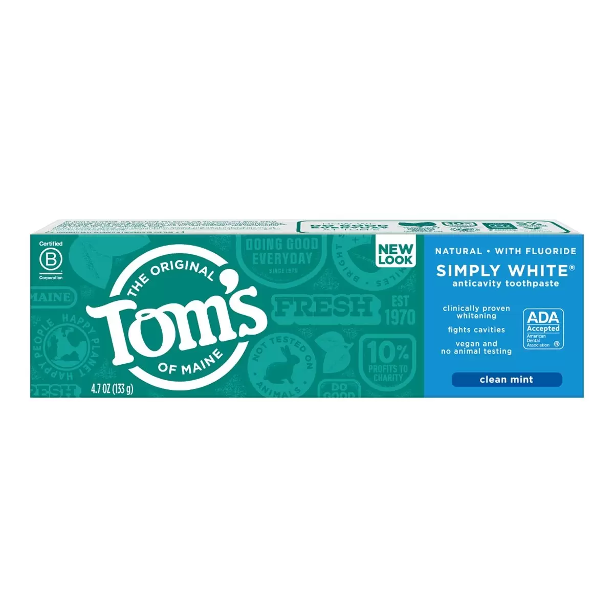 Tom's of Maine 自然亮白牙膏3入+ 牙刷2入 組合