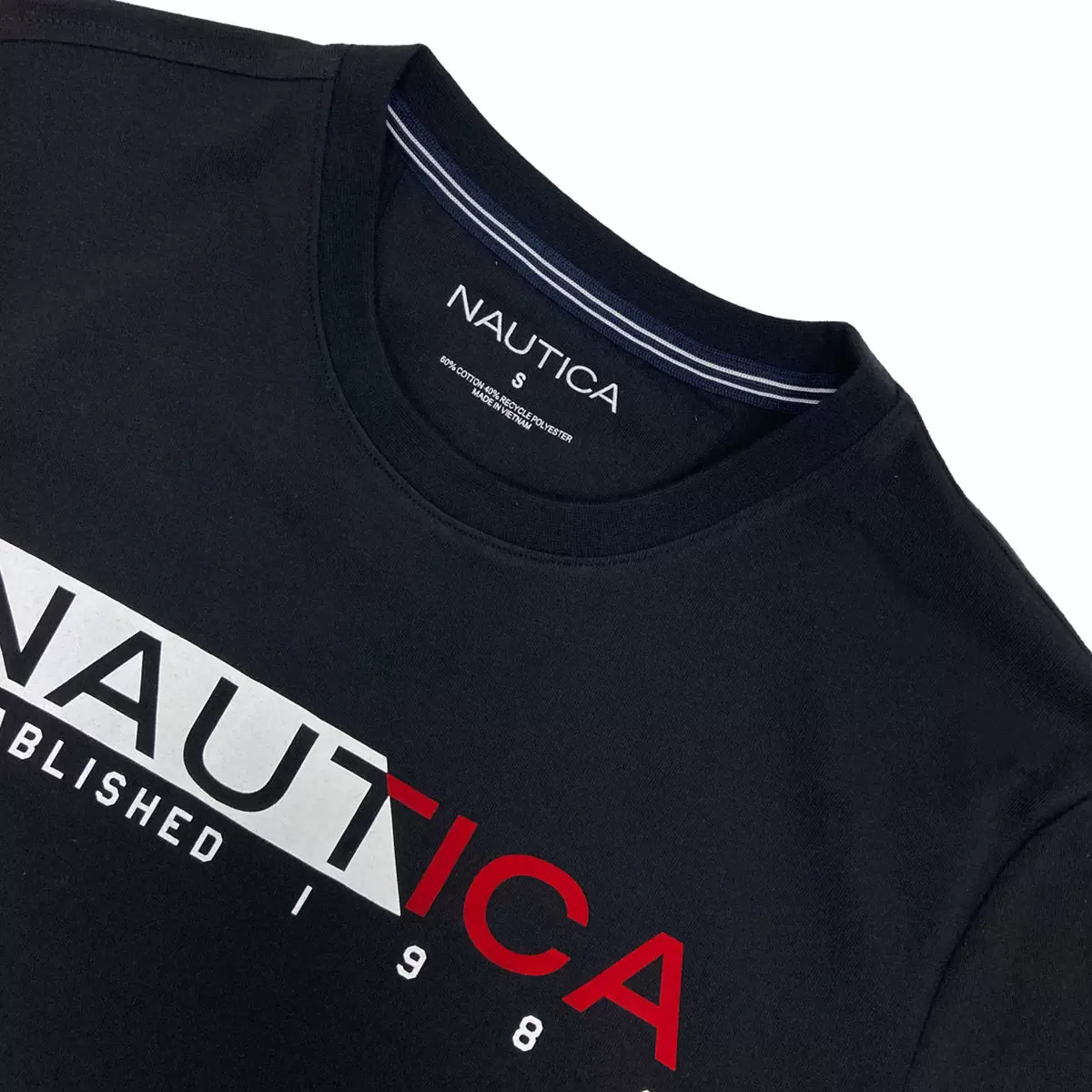 Nautica 男短袖印花上衣 黑