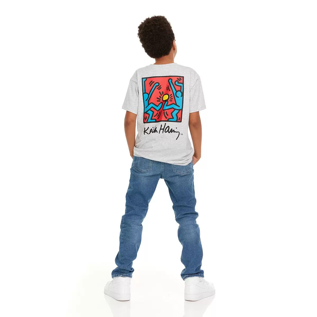Keith Haring 兒童短袖上衣三件組 藍 XL