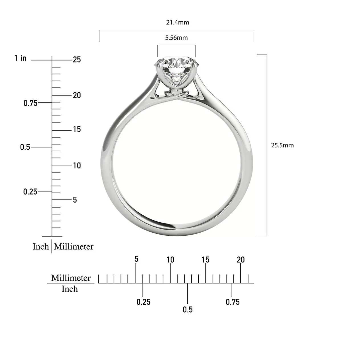 0.70克拉 鉑金 圓形鑽石戒指 VS2/I