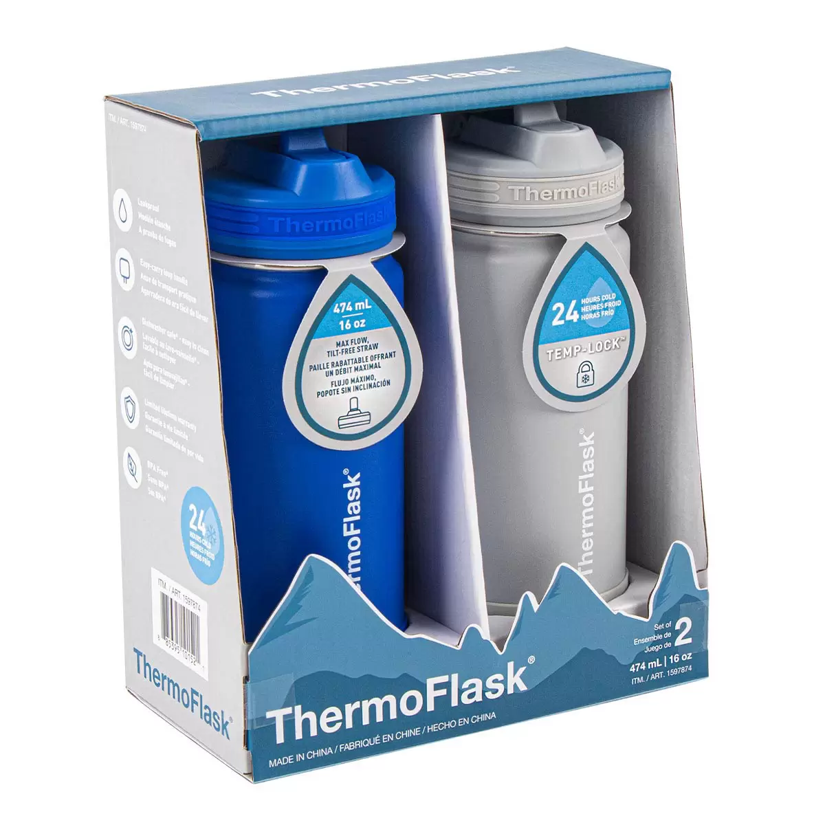 Thermoflask 不鏽鋼保冷瓶 474毫升 X 2件組