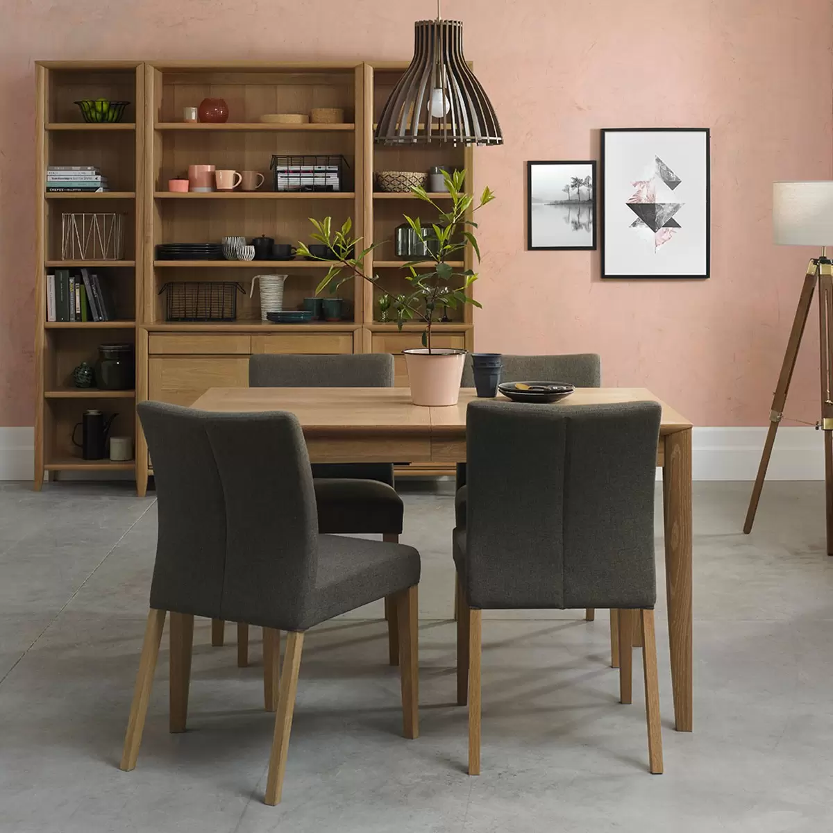 Bentley Designs 卑爾根橡木餐桌椅 5件組