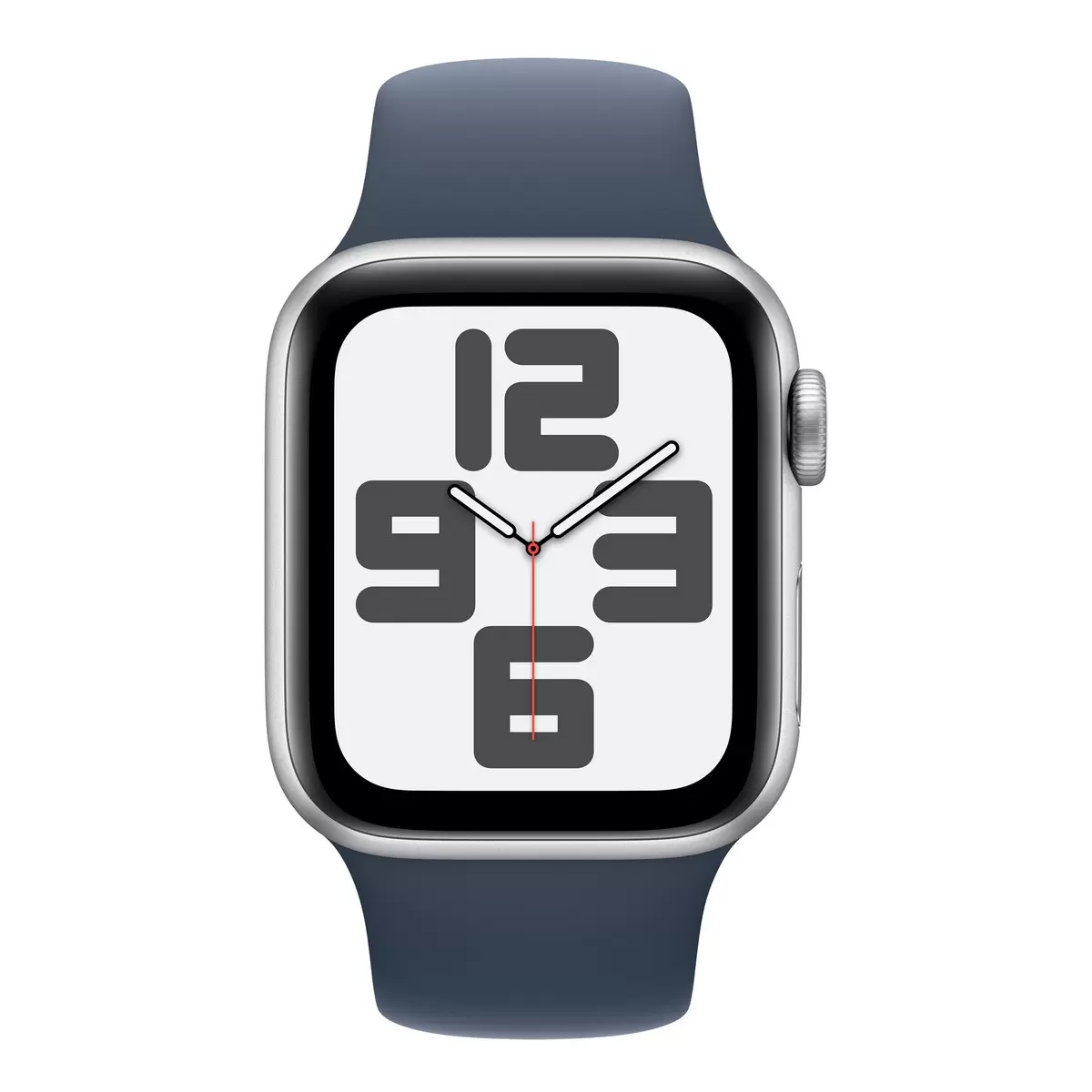 Apple Watch SE (GPS) 40公釐銀色鋁金屬 風暴藍色運動型錶帶 M/L
