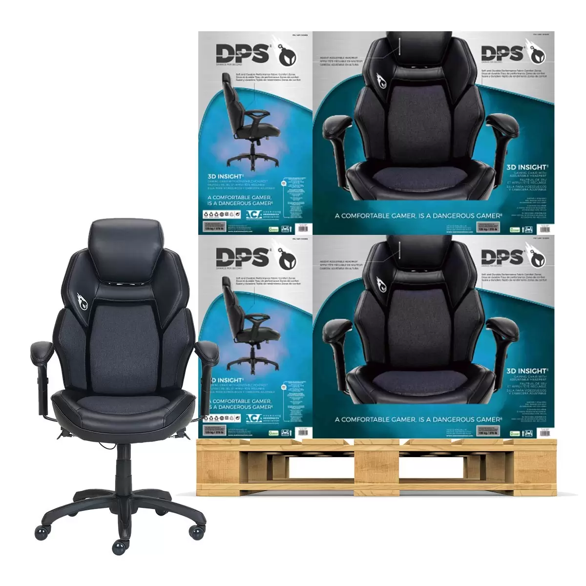 True Innovations 3D Insight電競椅含可調式頭枕 6入