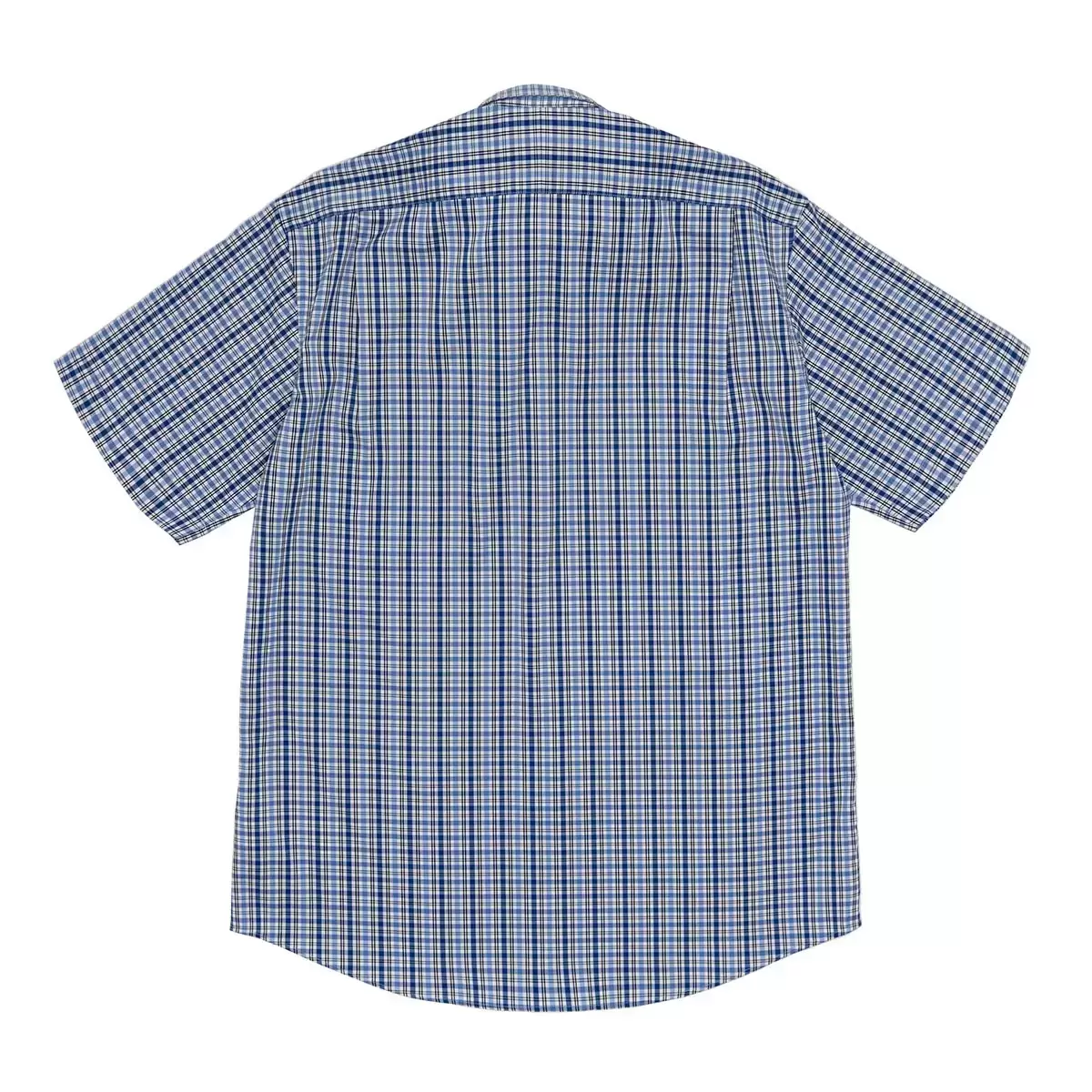 Kirkland Signature 科克蘭 男短袖鈕扣領免燙彈性襯衫 藍 S