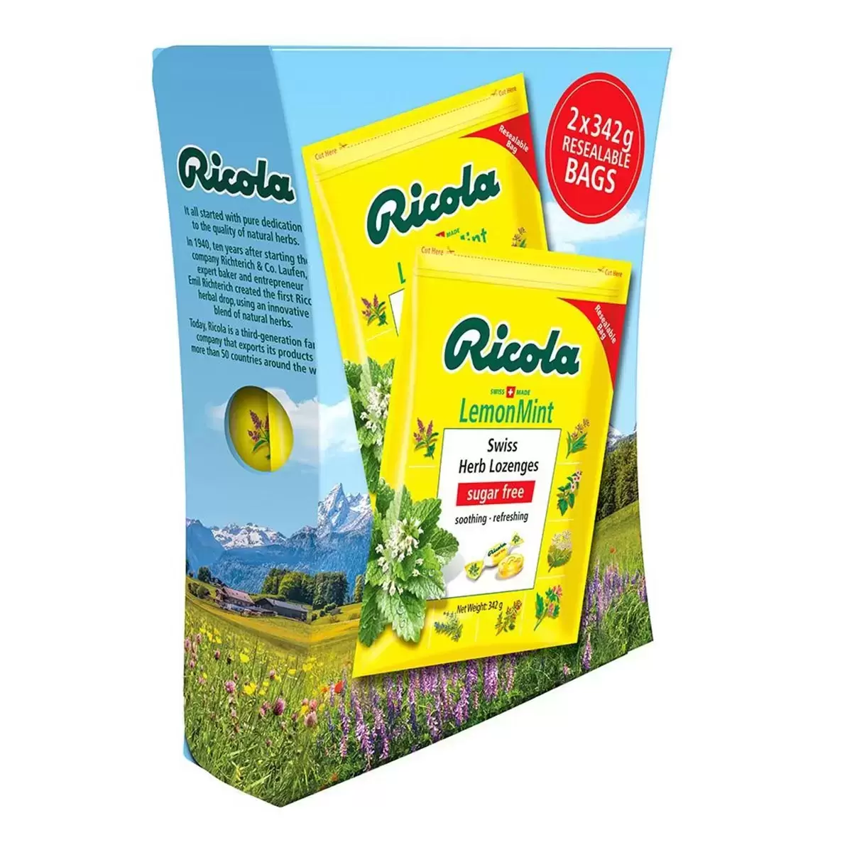 Ricola 利口樂檸檬香草潤喉糖 342公克 X 2包入