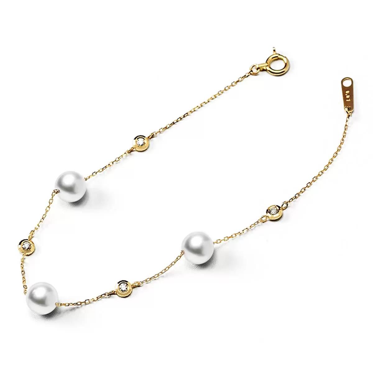 Tokyo Pearl 18K黃K金 6.0公釐 - 6.5公釐 Akoya 珍珠手環