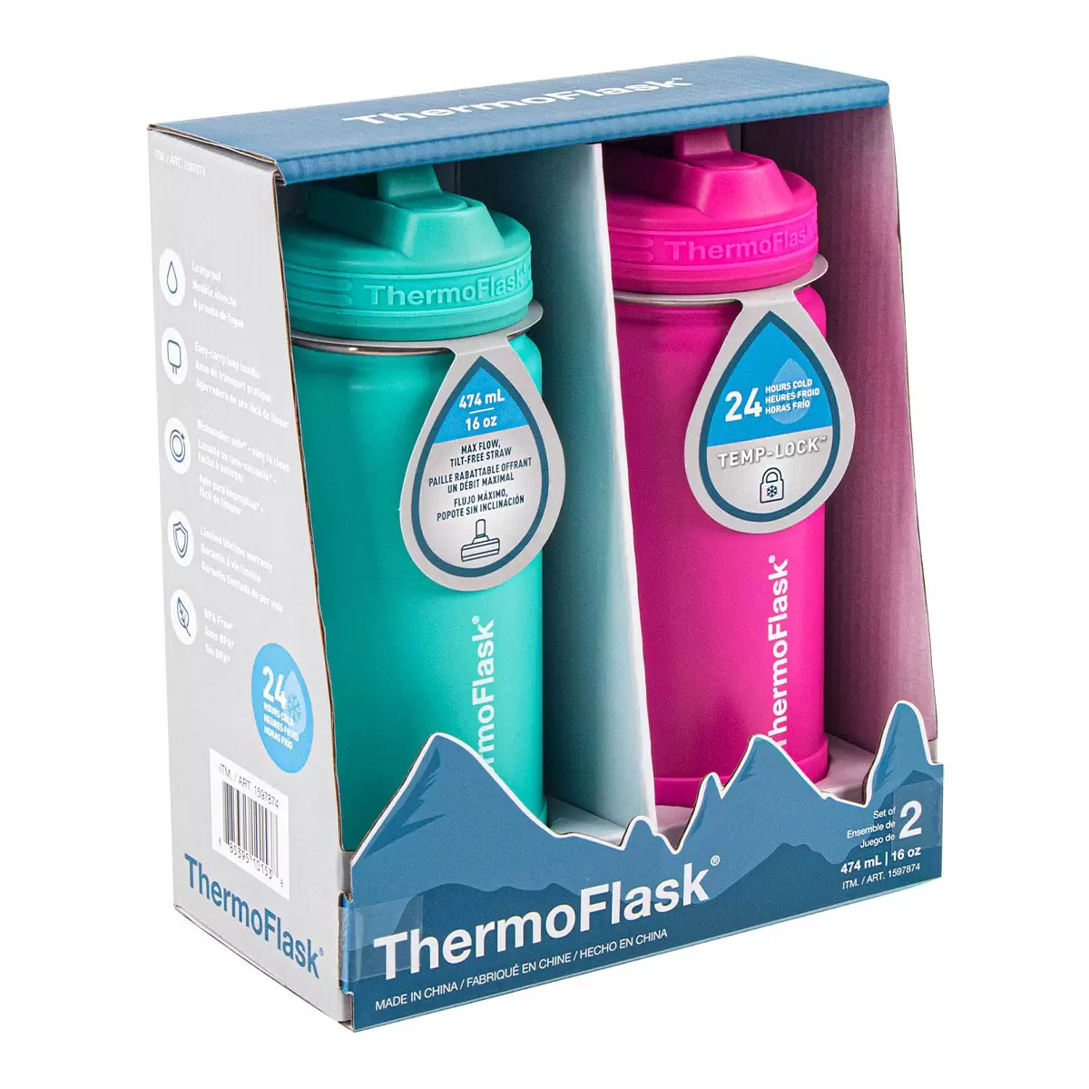 Thermoflask 不鏽鋼保冷瓶 474毫升 X 2件組