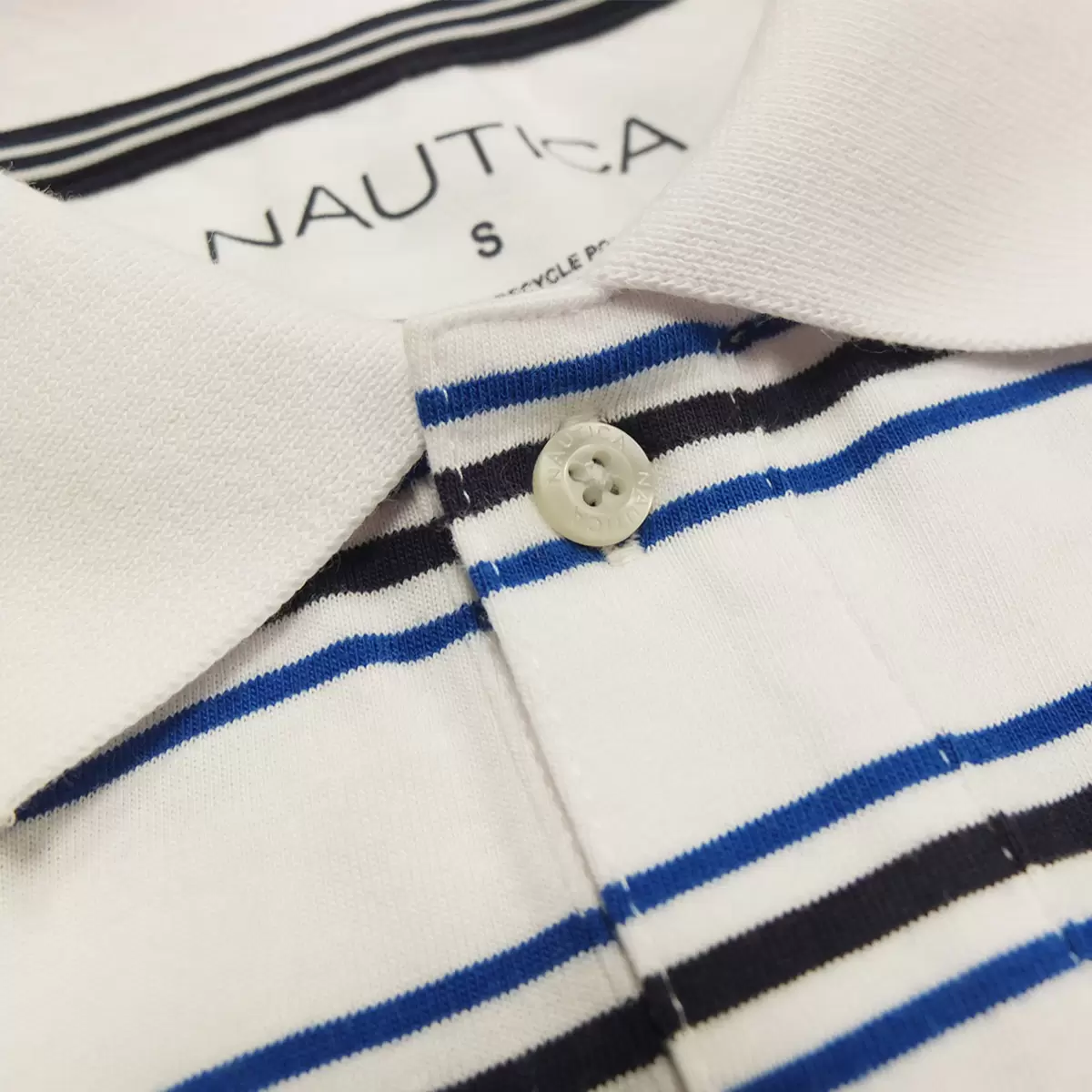 Nautica 男短袖Polo上衣 白