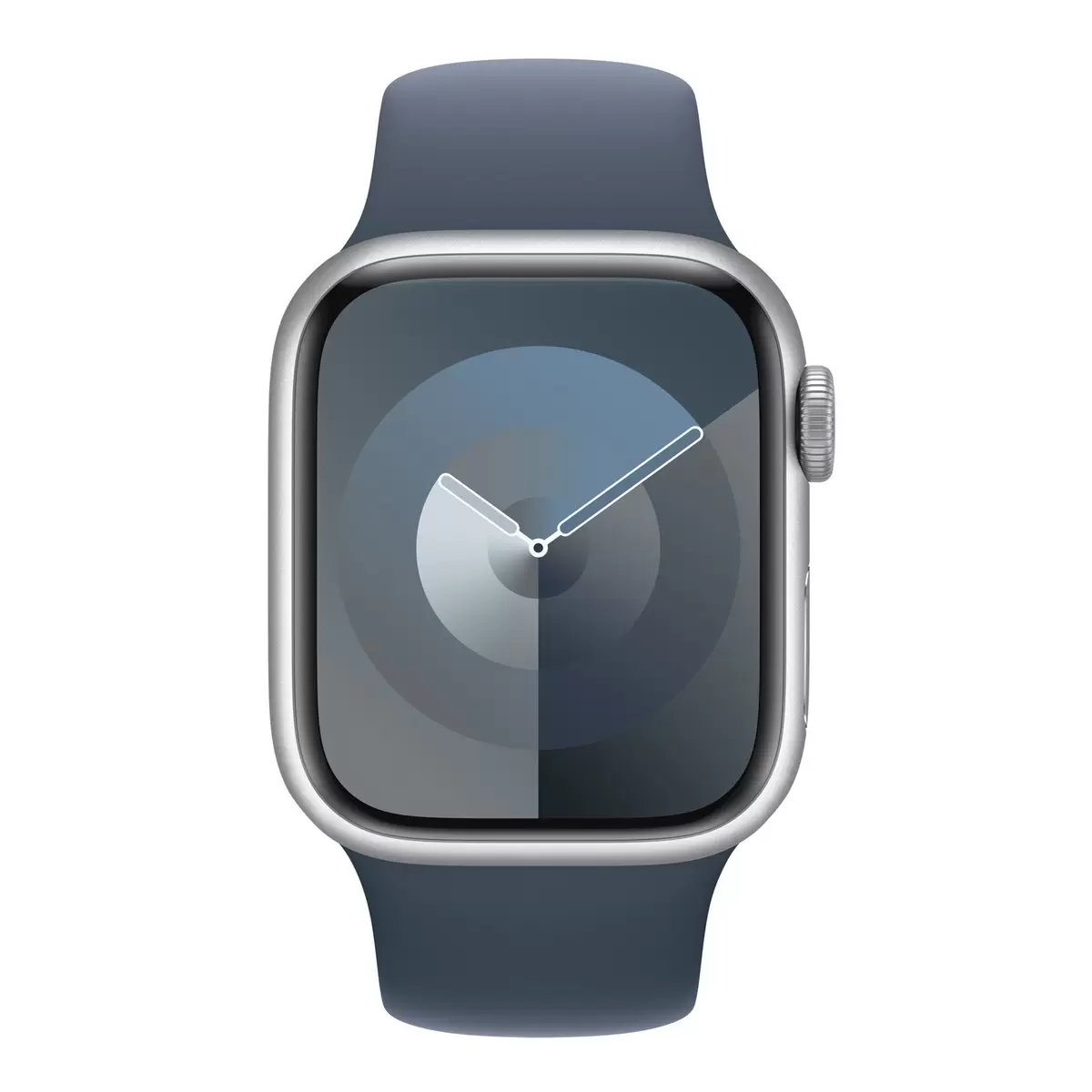 Apple Watch S9 (GPS) 41公釐 銀色鋁金屬錶殼 風暴藍色運動型錶帶 M/L
