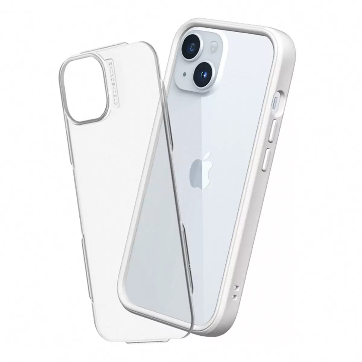 犀牛盾 iPhone 15 Plus MOD NX 防摔手機殼 + 9H 3D 滿版螢幕玻璃保護貼 白