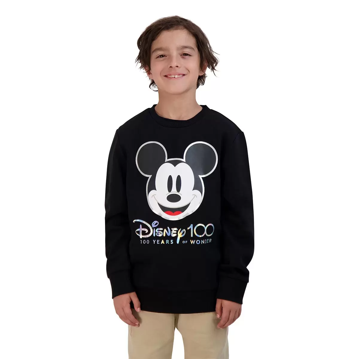 Disney 100周年紀念款兒童長袖上衣 黑 Mickey 6