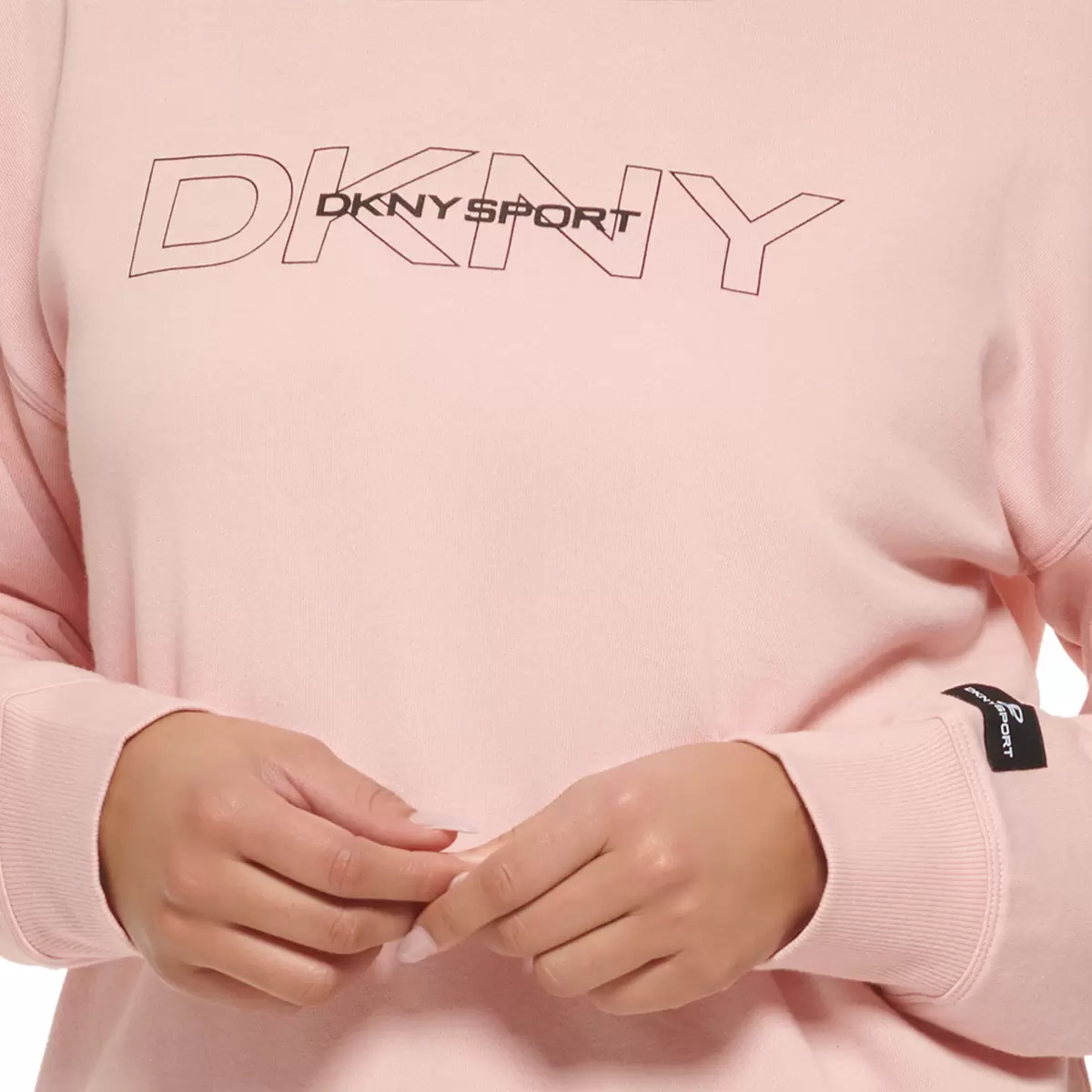 DKNY Sport 女Logo圓領長袖上衣 粉紅 M