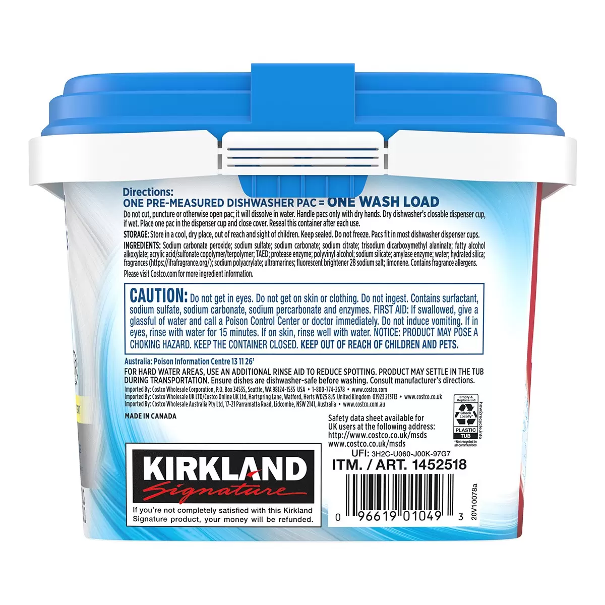 Kirkland Signature 科克蘭 洗碗機專用清潔錠 115入