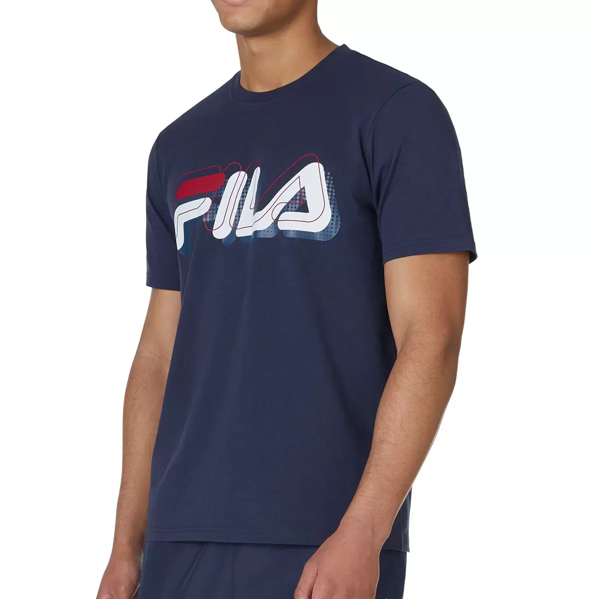 Fila 男短袖Logo上衣 藍 S