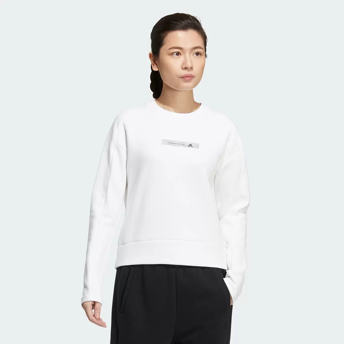 Adidas 女長袖上衣 白 M