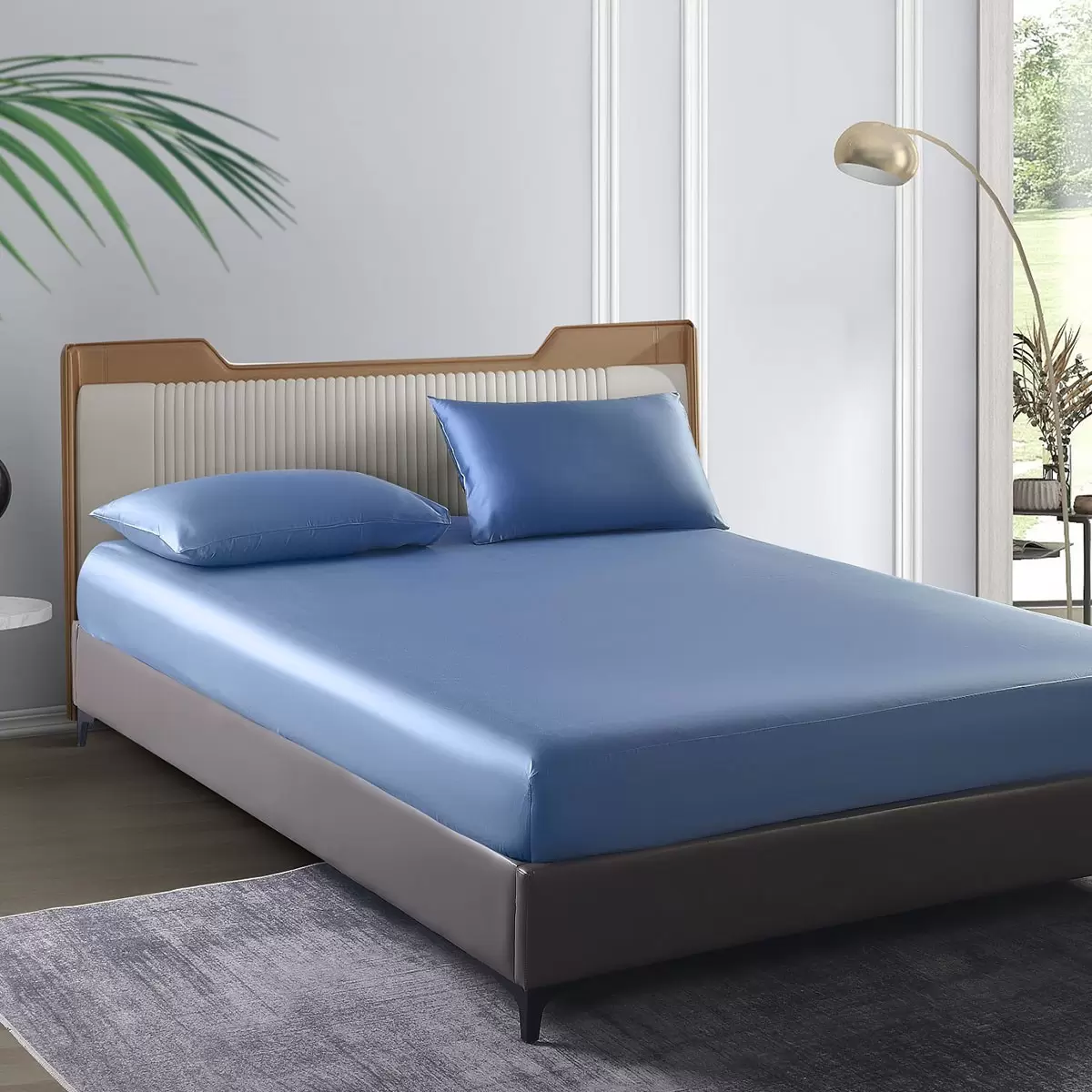 Don Home 萊賽爾素色雙人床包枕套三件組 152公分 X 190公分 海藍