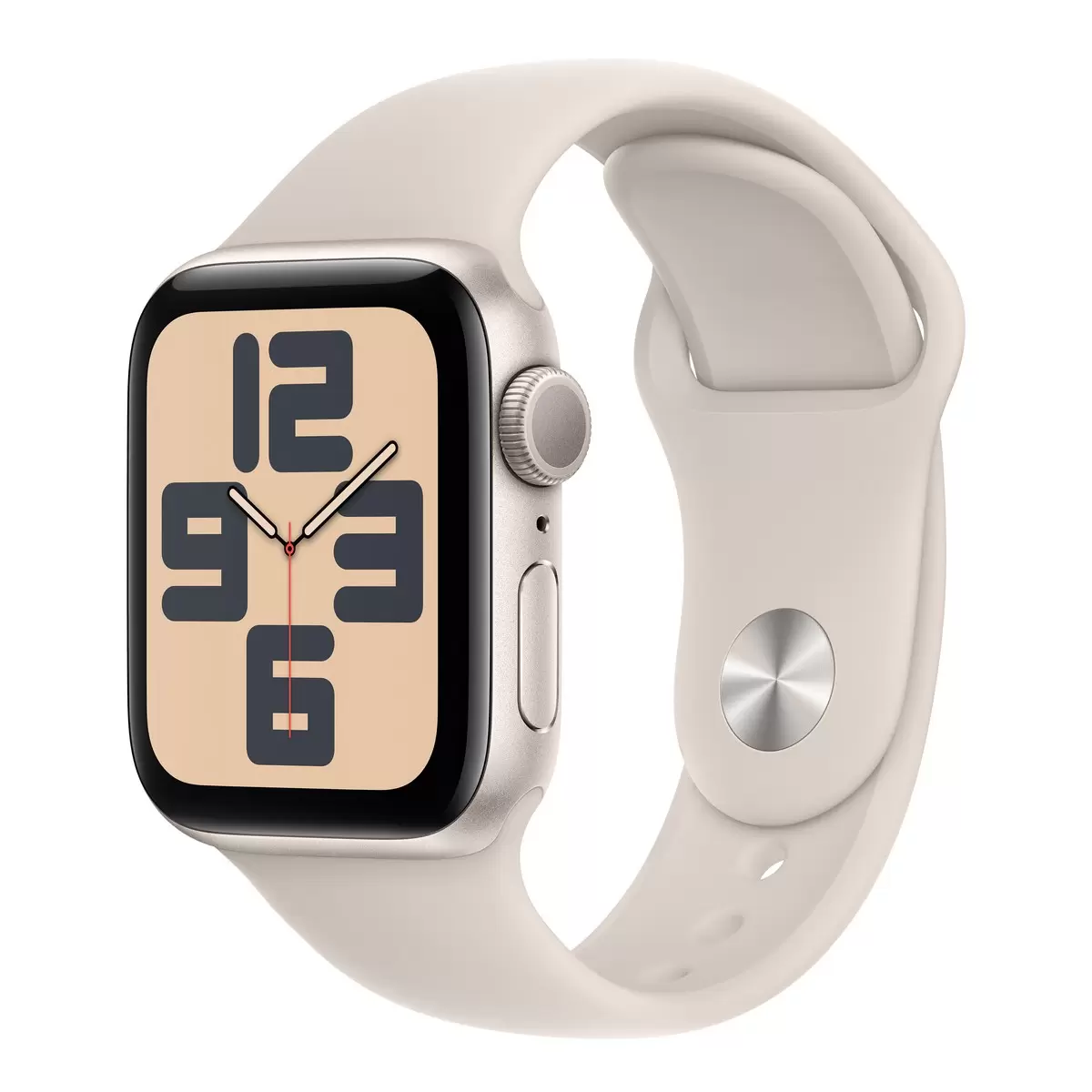 Apple Watch SE (GPS) 44公釐星光色鋁金屬 星光色運動型錶帶 M/L