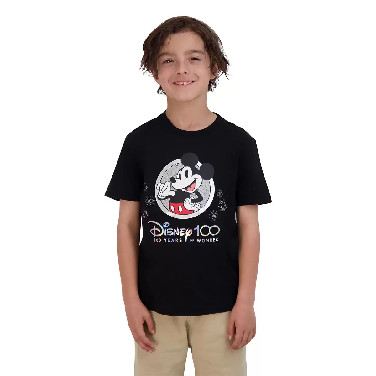 Disney 一百週年紀念兒童短袖上衣 黑 Mickey 男童 10