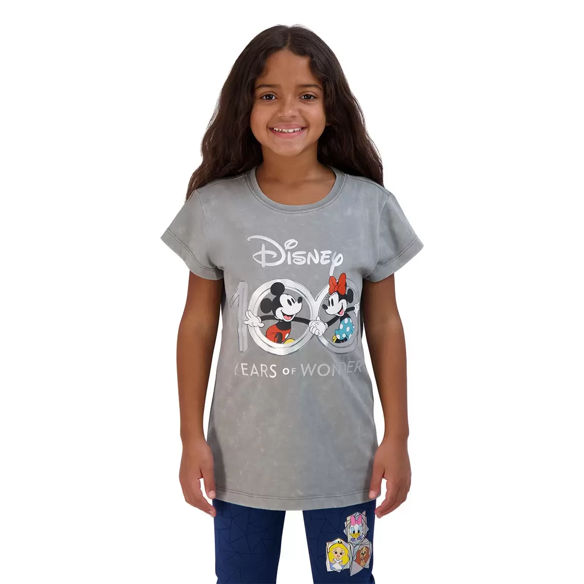 Disney 一百週年紀念兒童短袖上衣 灰 Minnie 女童 7