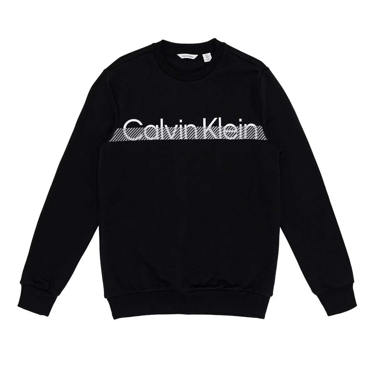 Calvin Klein 男長袖刷毛上衣 黑文字Logo XL