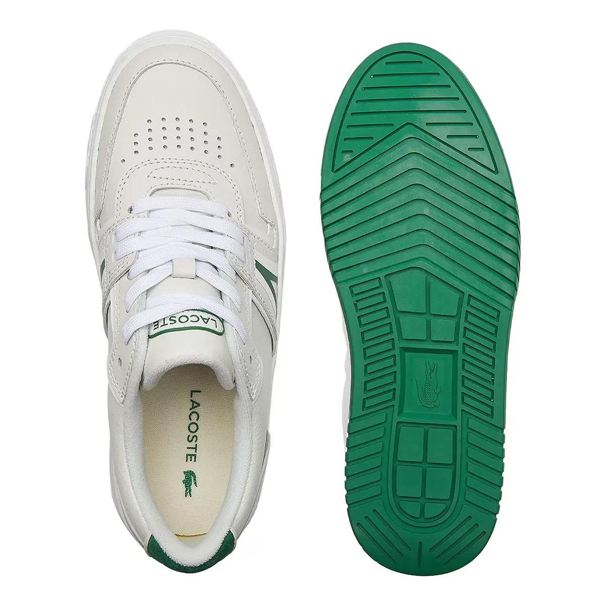 Lacoste 女皮革運動鞋 白綠 UK 4.5