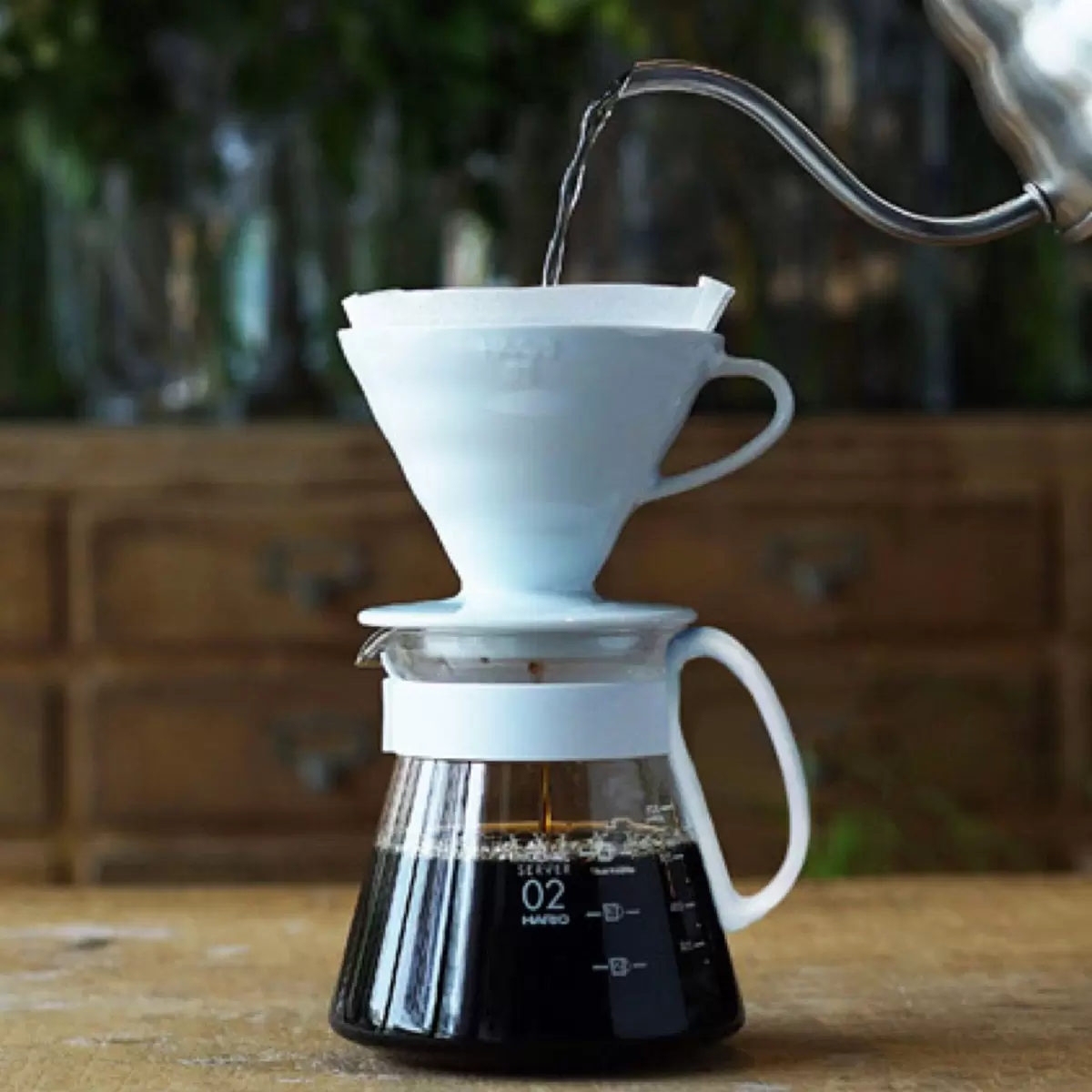 Hario V60手沖咖啡套組含玻璃杯 2入組