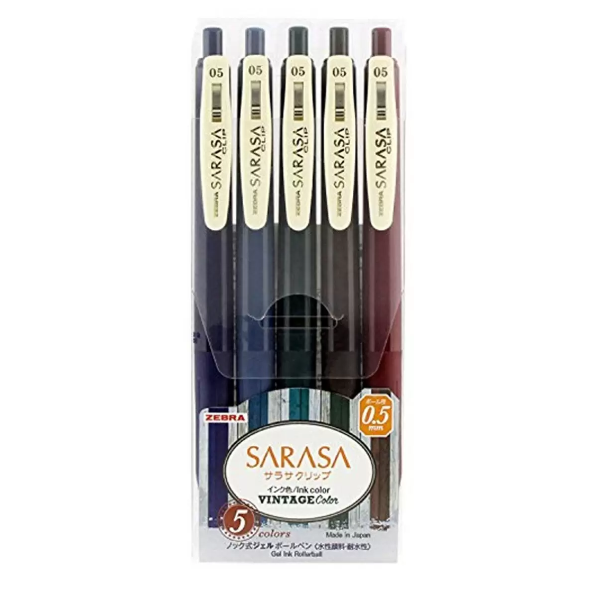 Zebra Sarasa Clip 典雅風鋼珠筆0.5公釐 5色組 X 4入 第一代