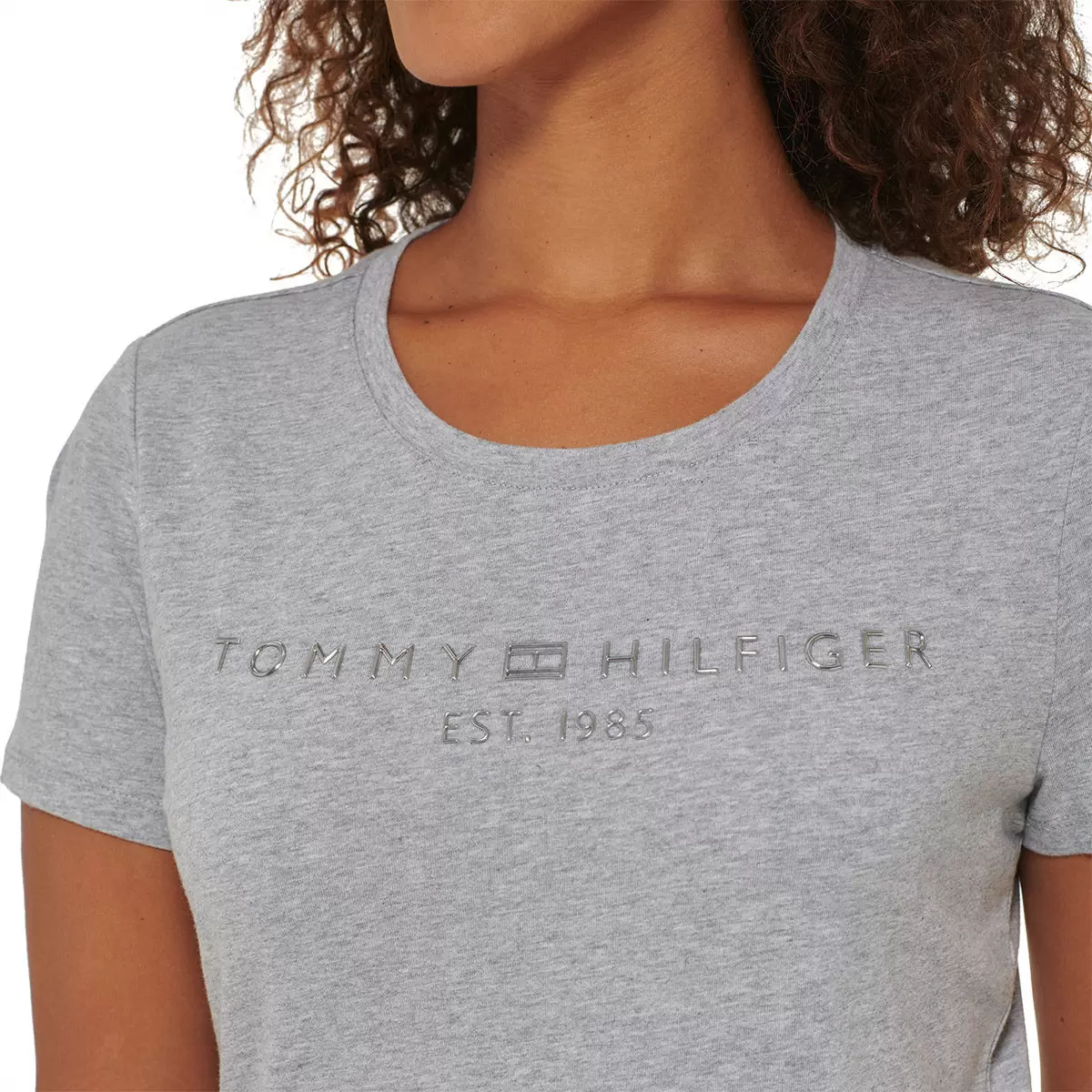 Tommy Hilfiger 女Logo圓領短袖上衣 灰 L