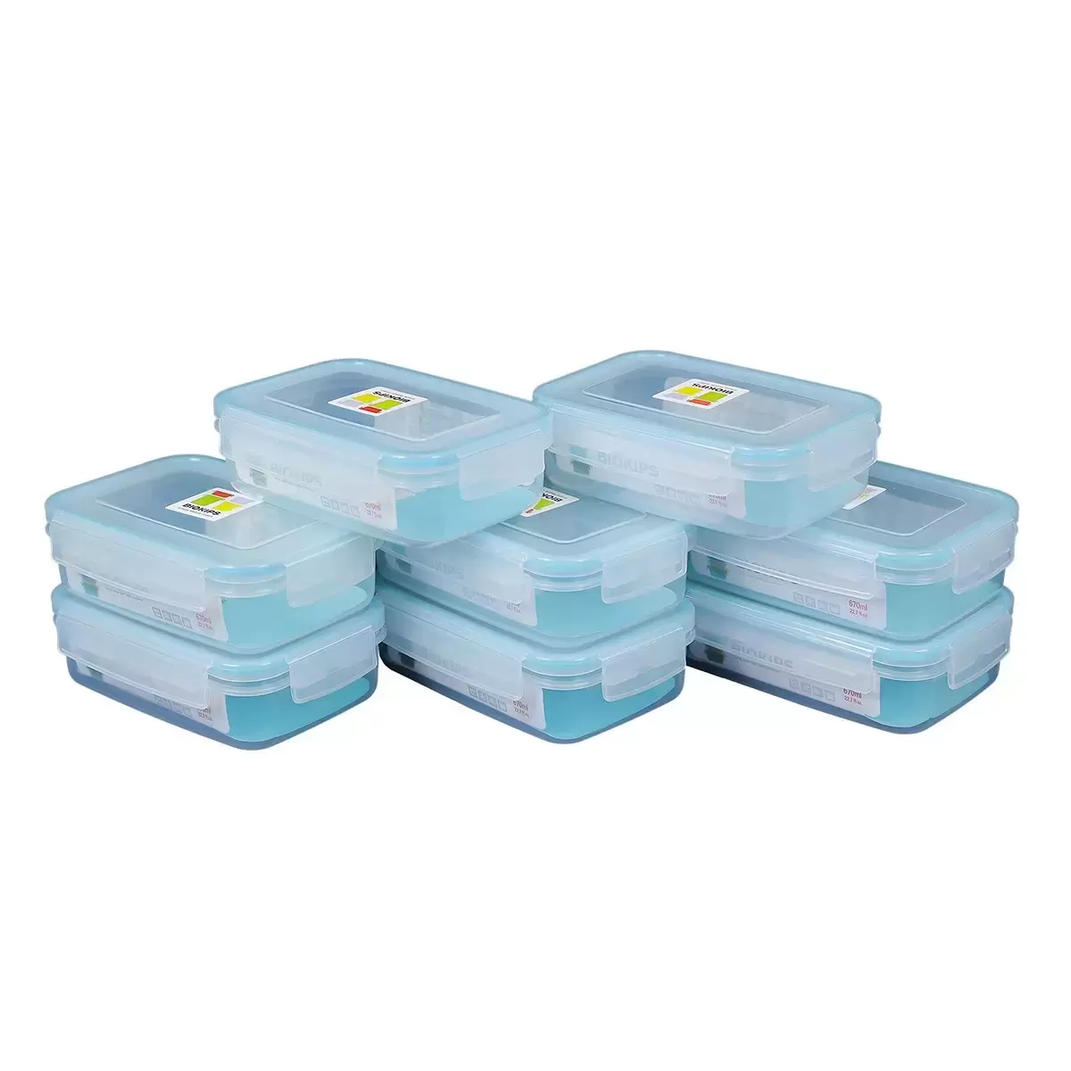 Komax 塑膠保鮮盒含蓋共16件組 長方形 容量670毫升