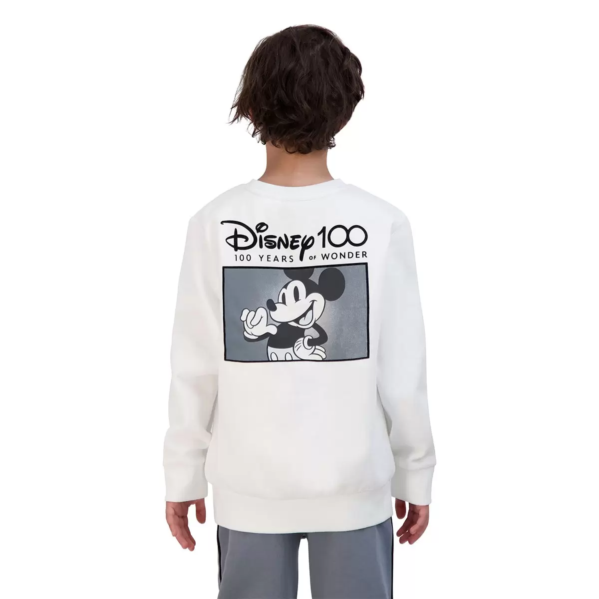 Disney 100周年紀念款兒童長袖上衣 白 Mickey 10