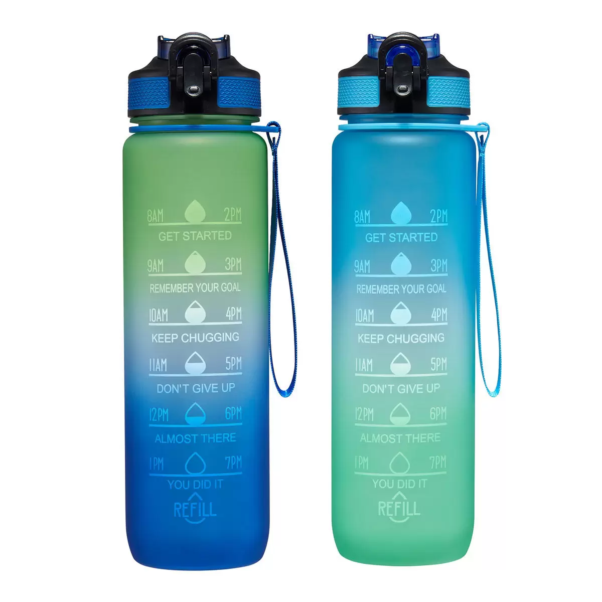 吸管冷水瓶 887毫升 X 2件組 藍色+綠色