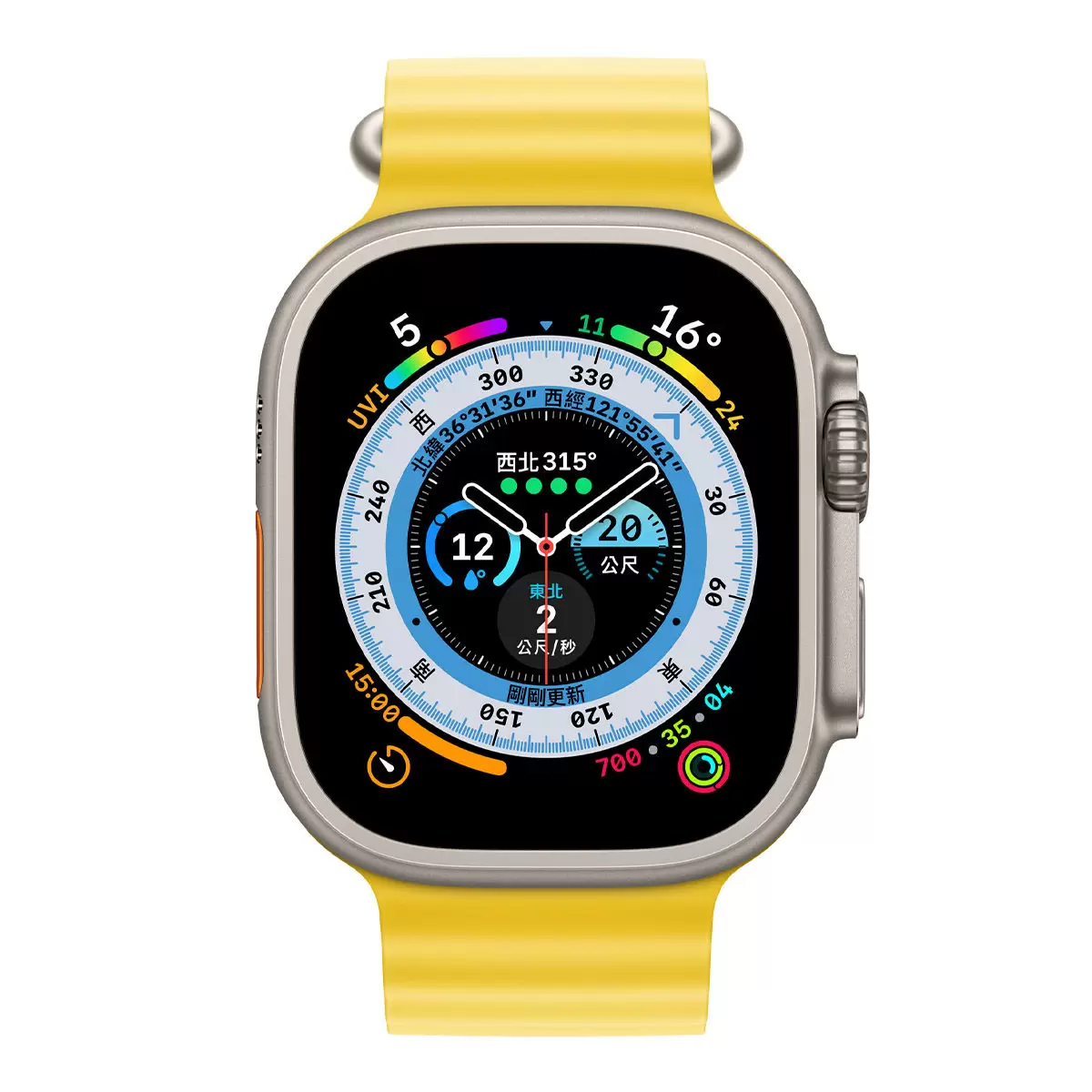 Apple Watch Ultra (GPS + 行動網路) 49公釐鈦金屬錶殼 海洋錶帶