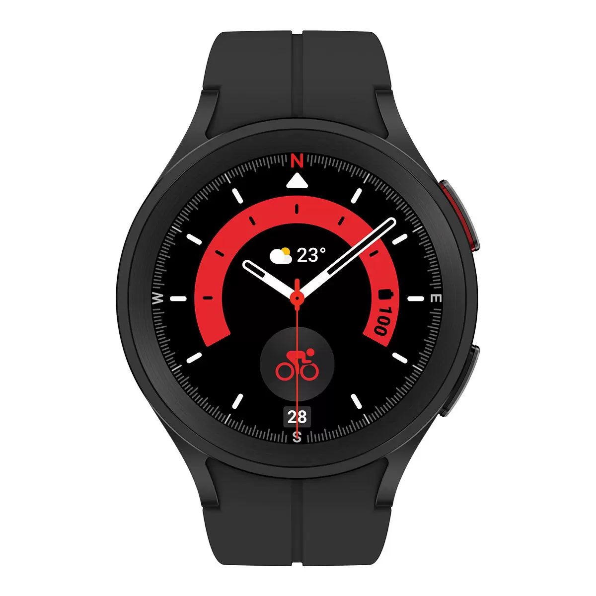 Samsung Galaxy Watch5 Pro 45公釐 R920 鈦炫黑 鈦金屬錶殼搭配黑色D型扣運動錶帶