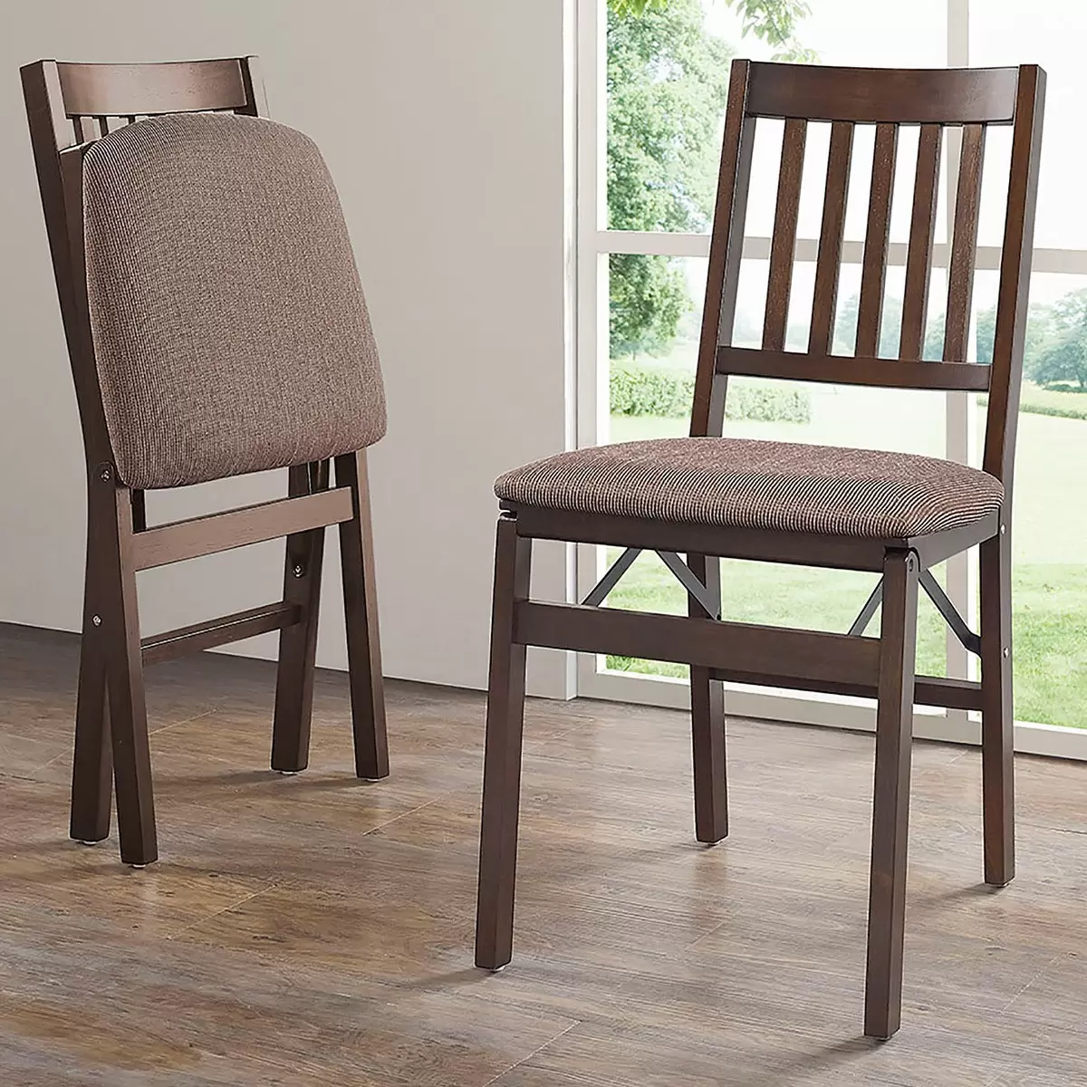 Stakmore 簡約實木摺疊椅 咖啡木色
