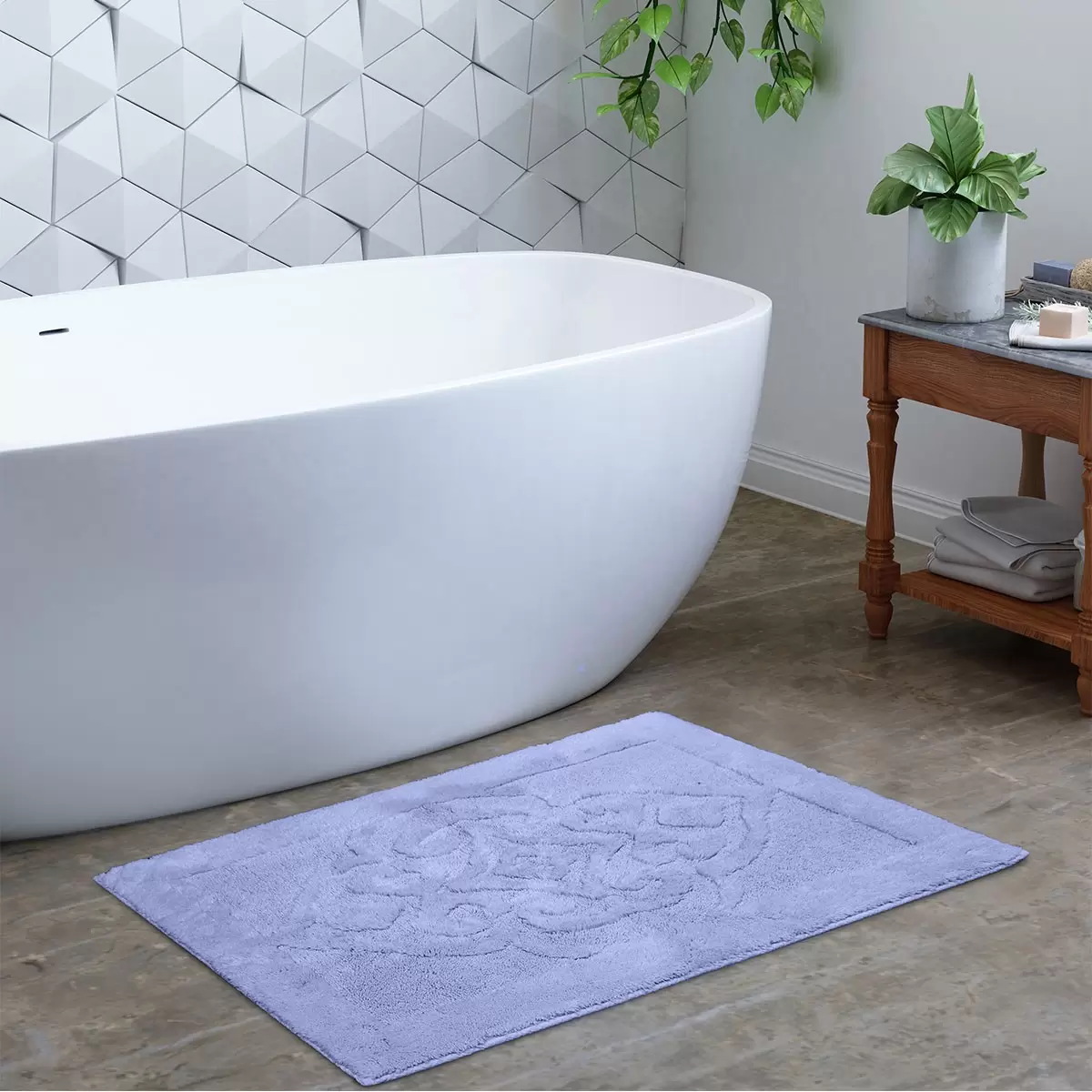 Interior & Style 浴室地墊2入組 60 公分 X 91 公分 淡紫