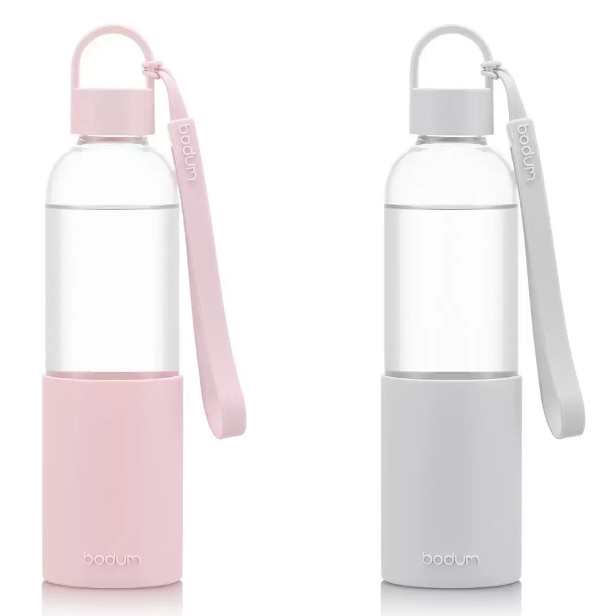 Bodum 玻璃隨身水瓶 500毫升 X 2件組 灰+粉色