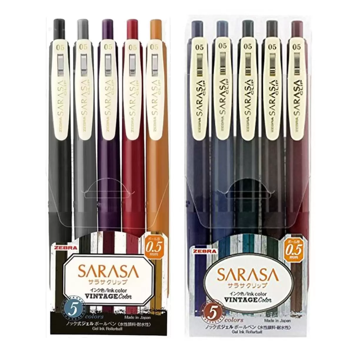 Zebra Sarasa Clip 典雅風鋼珠筆0.5公釐 5色組 X 4入 第一代+第二代