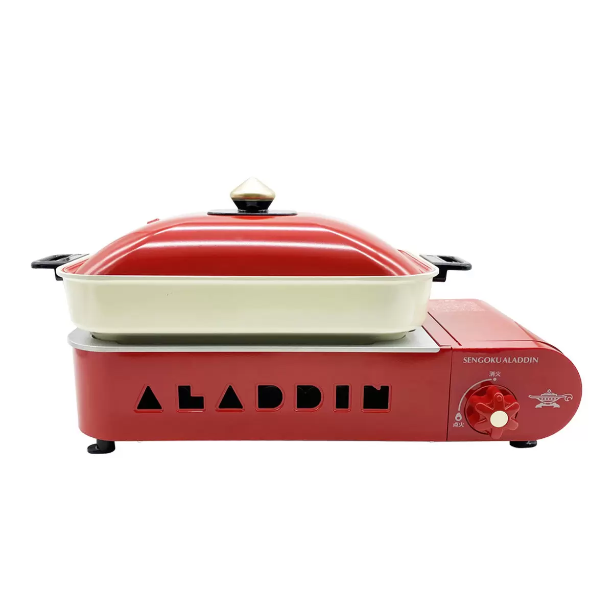 千石阿拉丁 2.1kW 煎煮烤雙盤卡式爐 SAG-RS21R 紅色