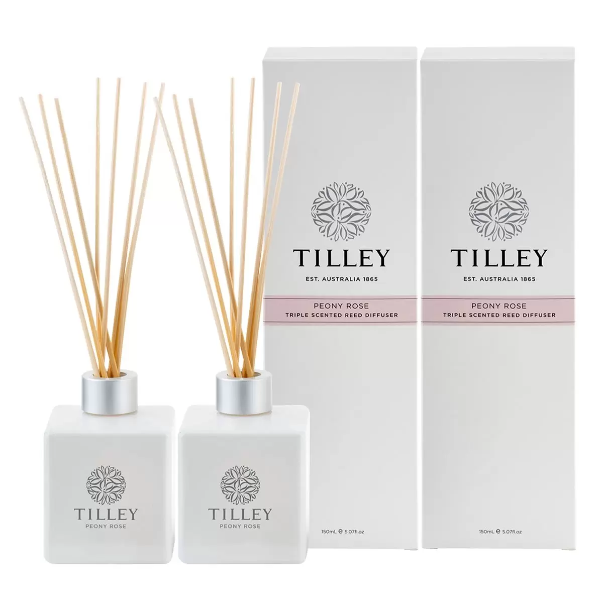Tilley 澳洲經典香氛擴香組 150毫升 X 2入 牡丹玫瑰