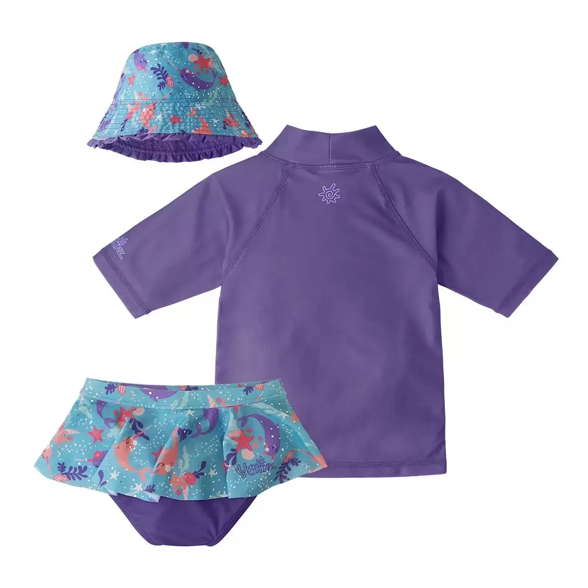 UV Skinz 兒童泳衣 三件組 紫色 3歲