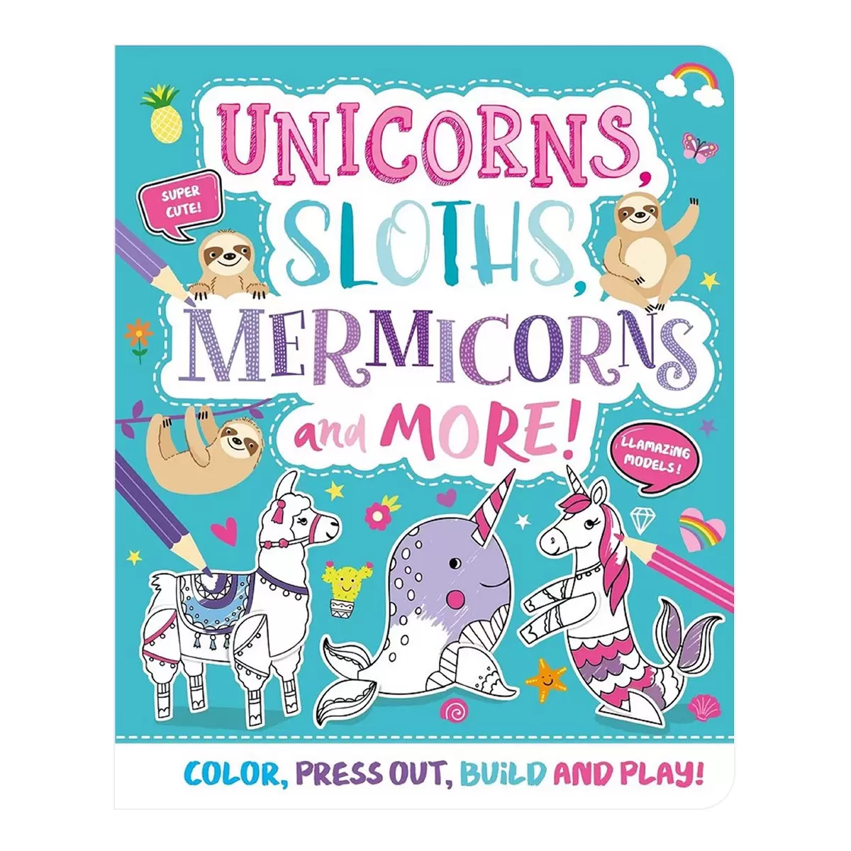Press-Out and Build Model Book 外文遊戲書 Unicorns, Sloths, Mermicorns and More!