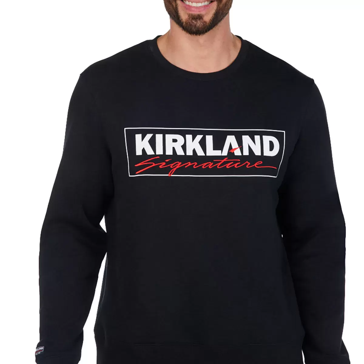 Kirkland Signature 科克蘭 Logo圓領長袖上衣 黑 Men's S = Ladies' M