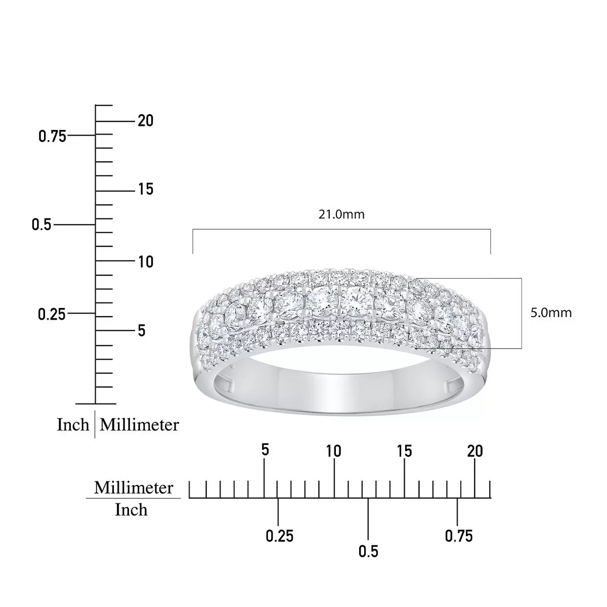 0.70克拉 14K白K金 圓形鑽石戒指 VS2/I