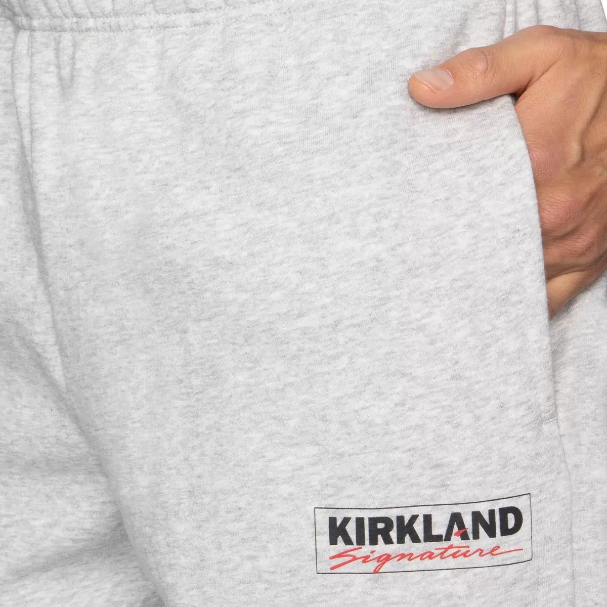 Kirkland Signature 科克蘭 男 Logo 運動長褲 淺灰 S